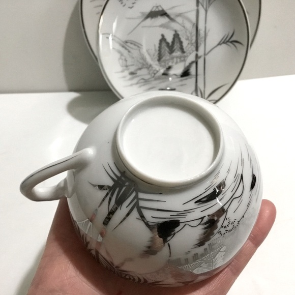 Vintage Kutani Porcelain Lithophane 3 piece set - Picture 7 of 15